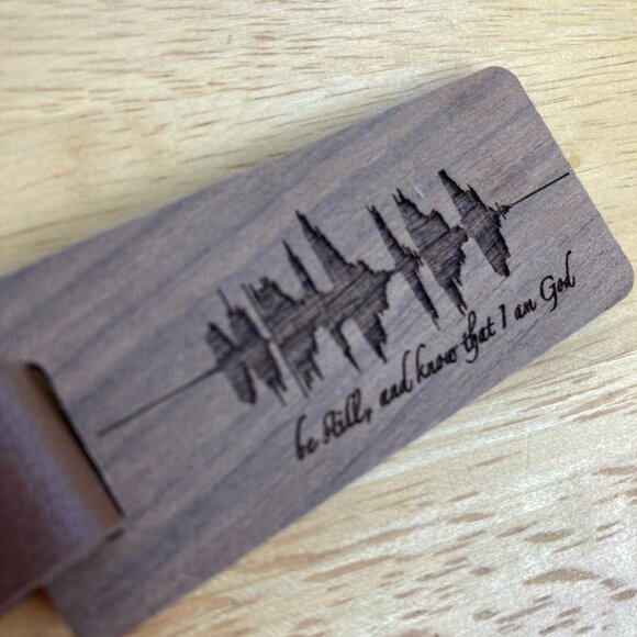 Be Still, And Know That I Am God Soundwave Wooden Keychain - Picture 2 of 4